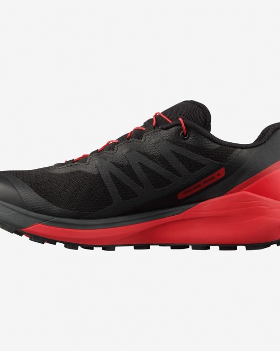 Salomon Sense Ride 4 Trail Running Shoes Black/Red Men